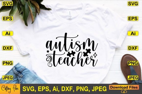Autism Teacher SVG Design: Graphics and Crafts for Editorial Use