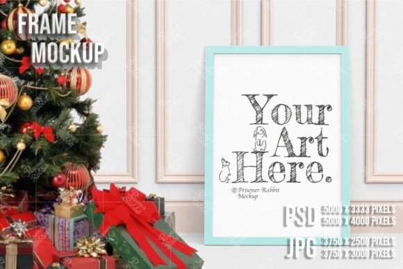 Baby Christmas Frame Mockup PSD Template: Graphics & Christmas Amp
