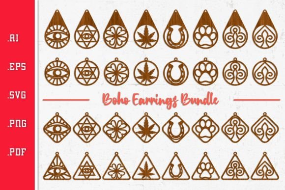 Boho Earrings Bundle - Cut Files SVG
