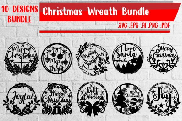 Bundle Christmas Wreath Laser Cut
