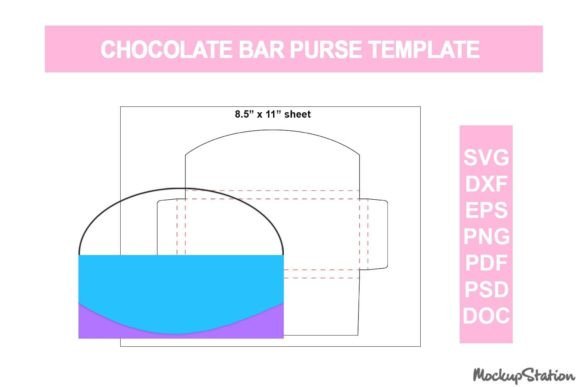 Chocolate Bar Purse Template SVG