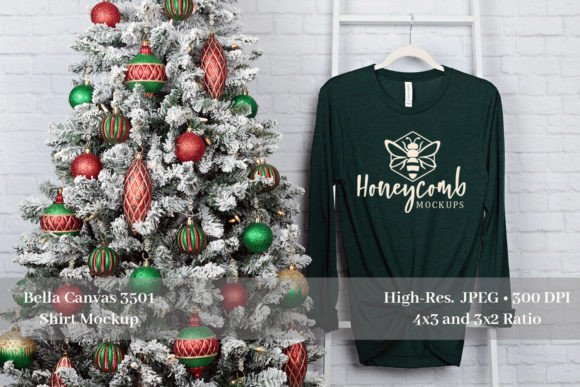 Christmas Emerald TriBlend 3501 Mockup: Graphics & Christmas Amp