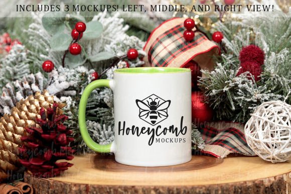 Christmas Mug Mockup, 11oz Accent Mug