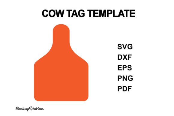 Cow Tag Earring SVG Template, Cattle Tag