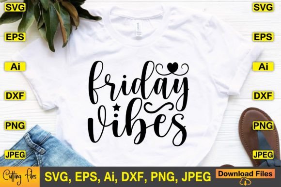 Friday Vibes SVG Design Cute Files