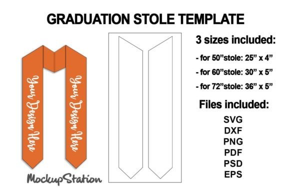 Graduation Stole Template SVG for Print Templates