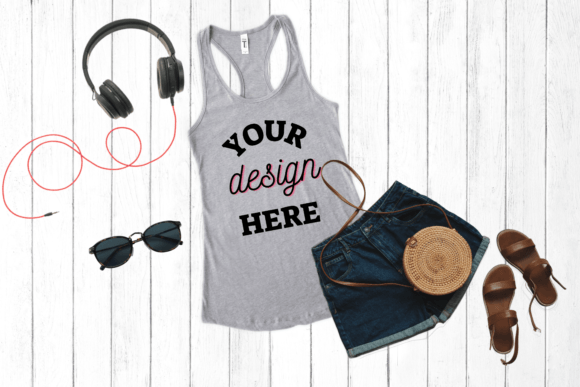 Gray Next Level 1533 Tank Top Mockup