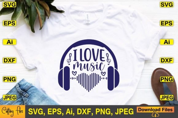 I Love Music SVG Design: Graphics and Crafts