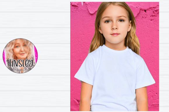 Little Girl Kid Child White Shirt Mockup Graphics