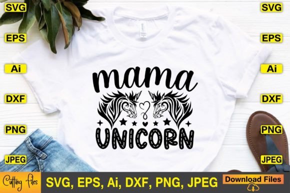 Mama Unicorn SVG Design Cute Files