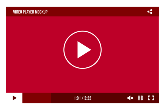 Media App Interface Mockup. Video Player