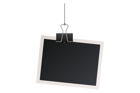 Photo Card Mockup. Blank Black Picture F