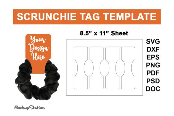 Scrunchie Tag Template SVG Printable