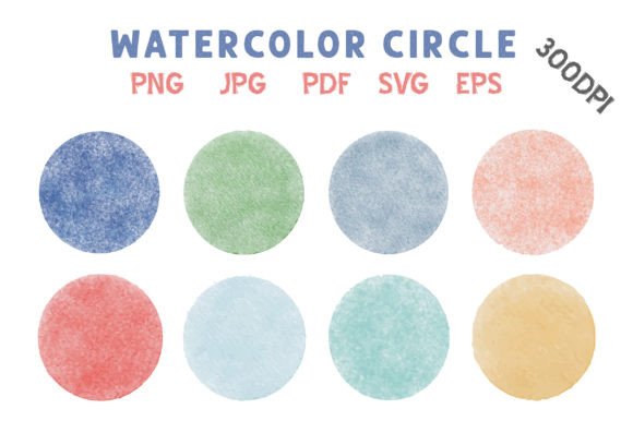 Watercolor Pastel Circles Clipart: Graphics for Print Templates