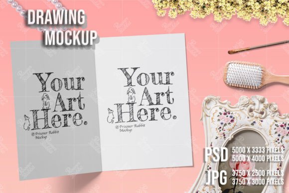 Working Women Lady Card Mockup Template